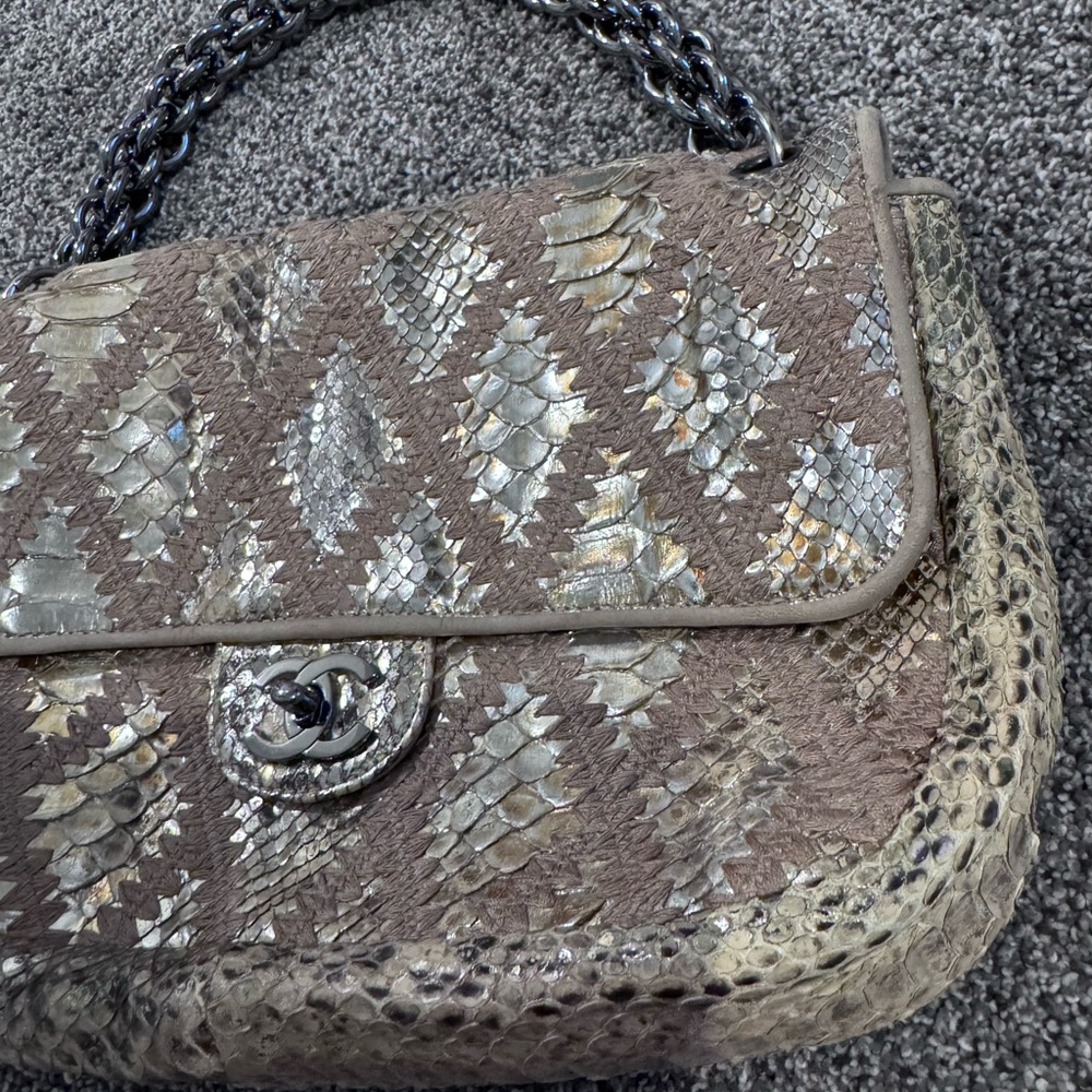 Eucgorgeous & Rare Chanel Python Bag - image 4